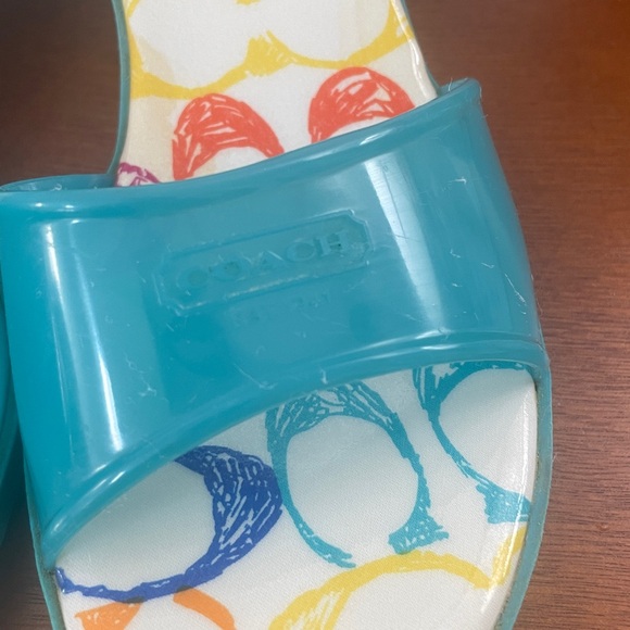 Coach scribble Teal and Multicolor Heels - Picture 11 of 14